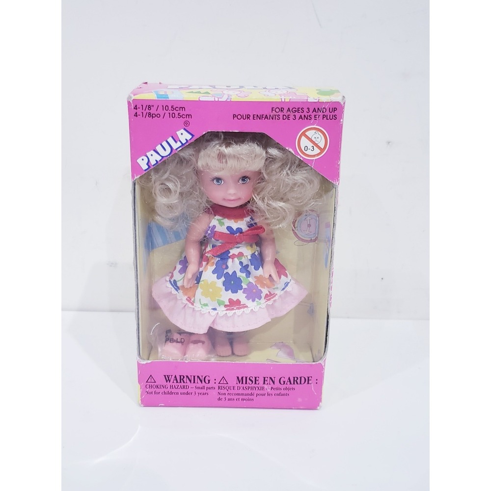 Vintage Paula Collection Blonde Hair Blue Eyes Yellow  Dress 4" Doll New Sealed